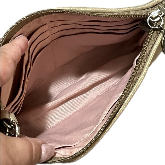 Coach Gold Suede Convertible Wristlet Purse - Picture 4 of 9